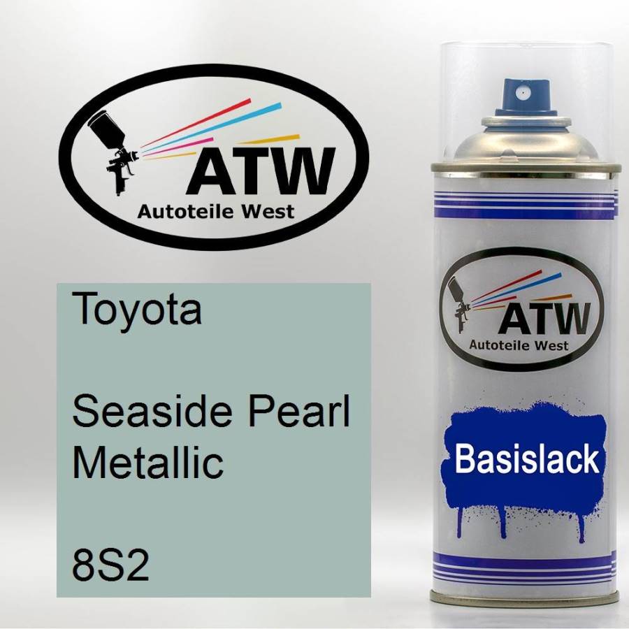 Toyota, Seaside Pearl Metallic, 8S2: 400ml Sprühdose, von ATW Autoteile West.